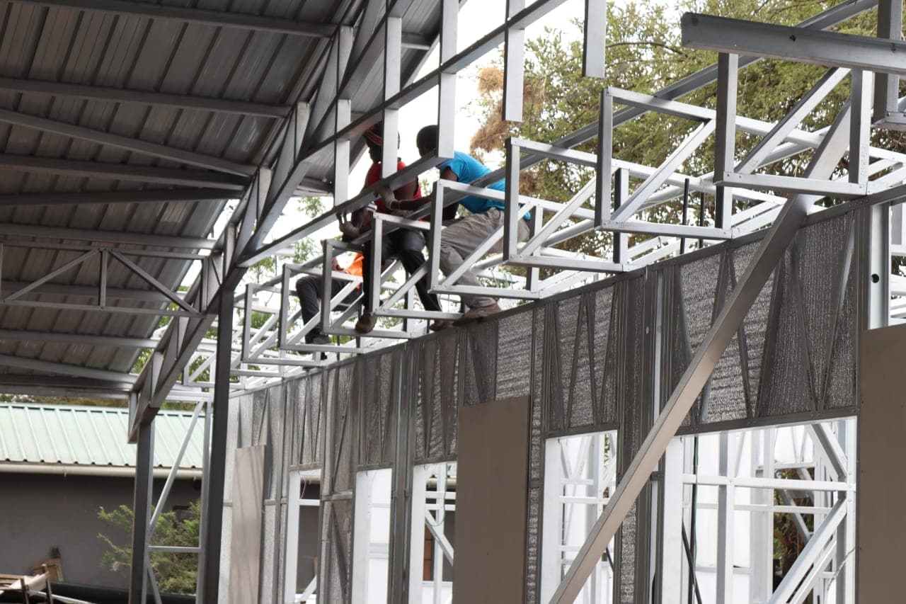 Steel framework construction